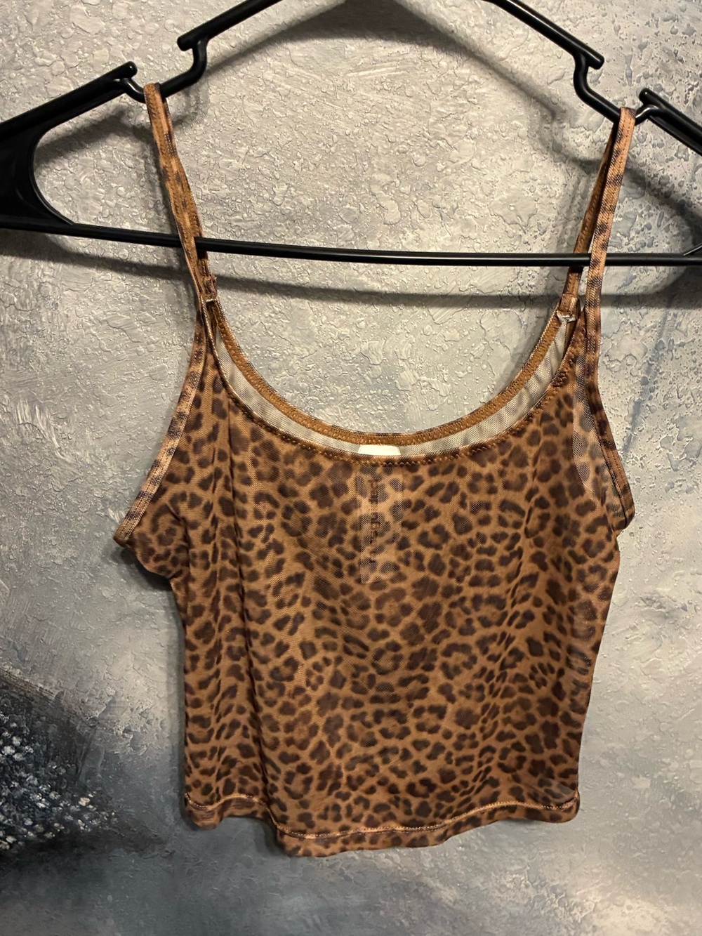 SHEER LEOPARD 🐆 PRINT SPAGHETTI STRAP TANK TOP